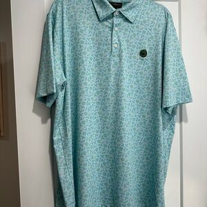 Berckmans Masters Mint Blue Micro-Print Polo